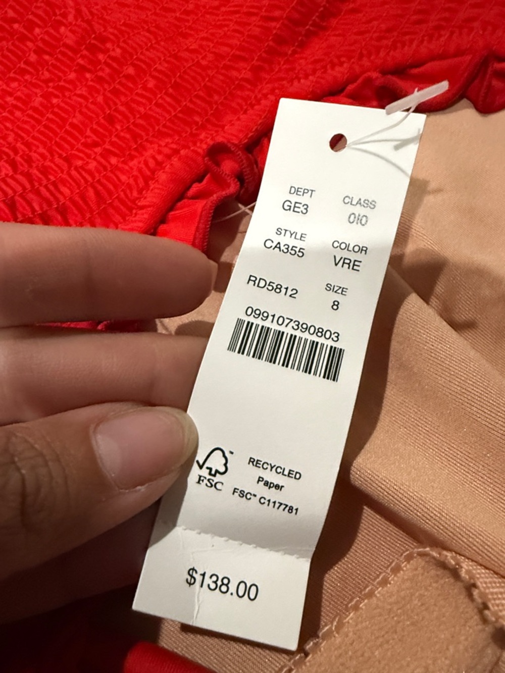 J. Crew Red One-Piece Swim with Ruffle Trim - Picture 9 of 9